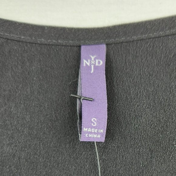 NYDJ Black Tank Top Embroidered Yolk Flowy Size S NWT - Picture 3 of 10